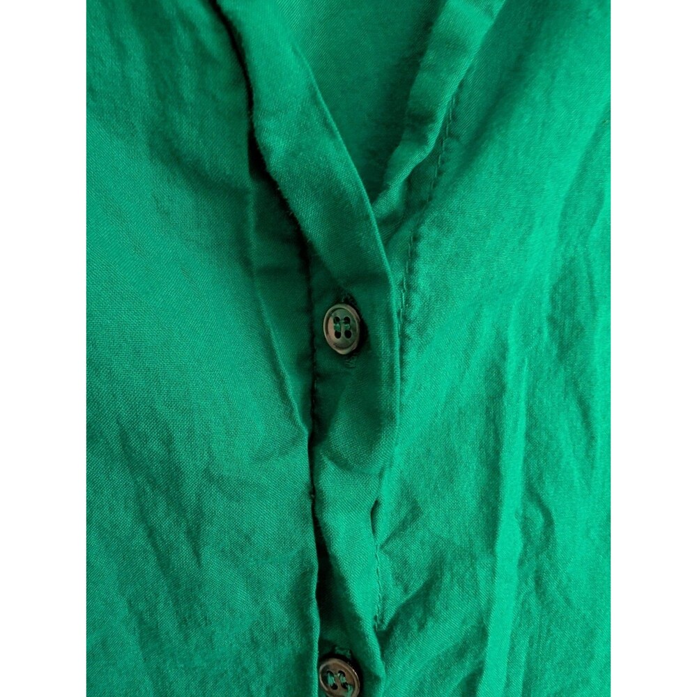 Xirena Channing Shirt XS Green Rolled Cuffs Button Up Cotton Poplin Preppy Work - Picture 5 of 8